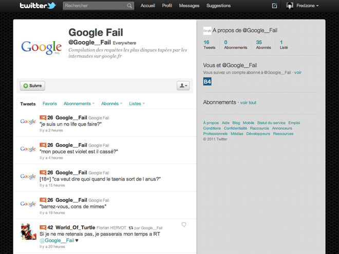 Google__Fail, toutes les requêtes les plus débiles sur Twitter !