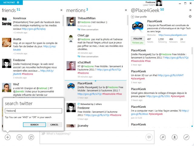 MetroTwit, un client Twitter inspiré de l'interface Metro de Windows 8