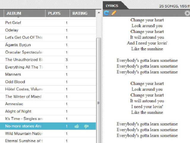 Google Music Lyrics, les paroles de tes chansons dans Google Music