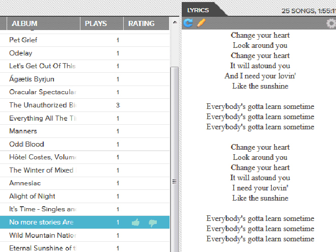 Google Music Lyrics, les paroles de tes chansons dans Google Music