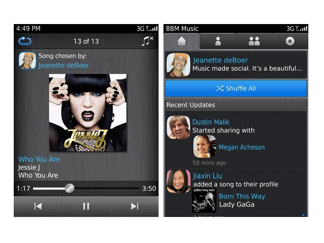 BBM Music podría ser la nueva aplicación social de música de RIM