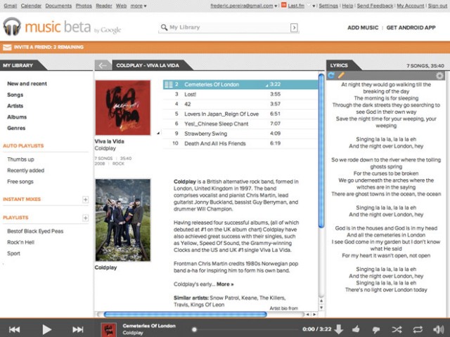 Sunday Coffee #2 : Google Music, Gmail et Google Docs