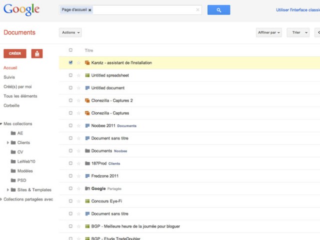 Une nouvelle interface pour Google Docs