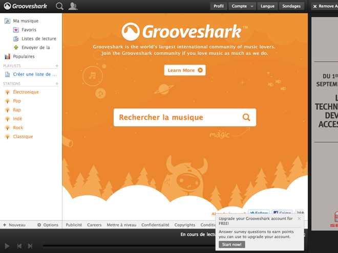 Grooveshark Desktop, un client pour Mac OS X