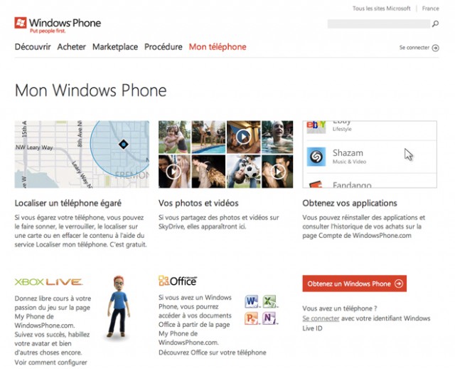 Le Marketplace de Windows Phone 7 déboule sur le web