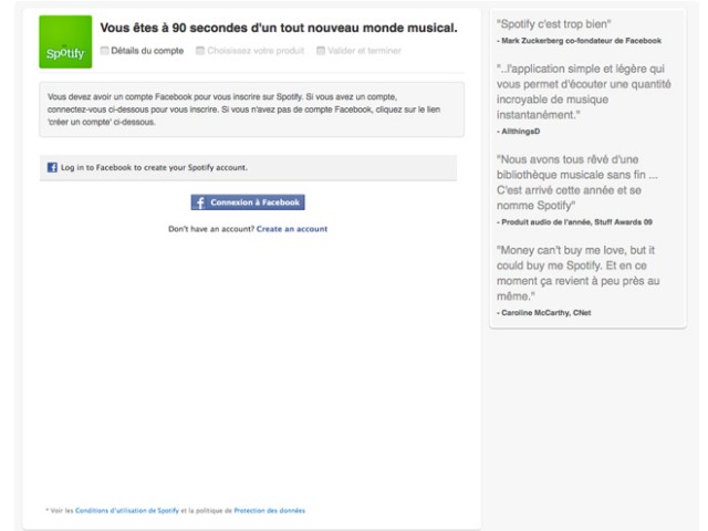 Spotify impose Facebook Connect à ses nouveaux membres