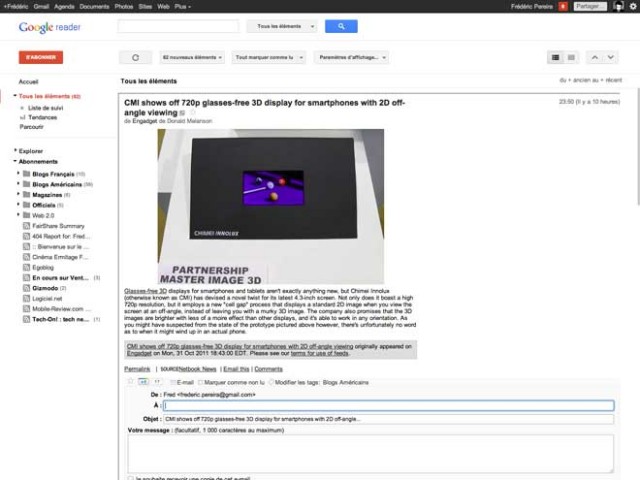 Google Reader : la nouvelle version est disponible