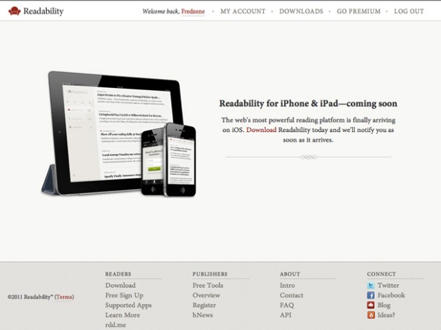 Readability bientôt sur iPhone et sur iPad
