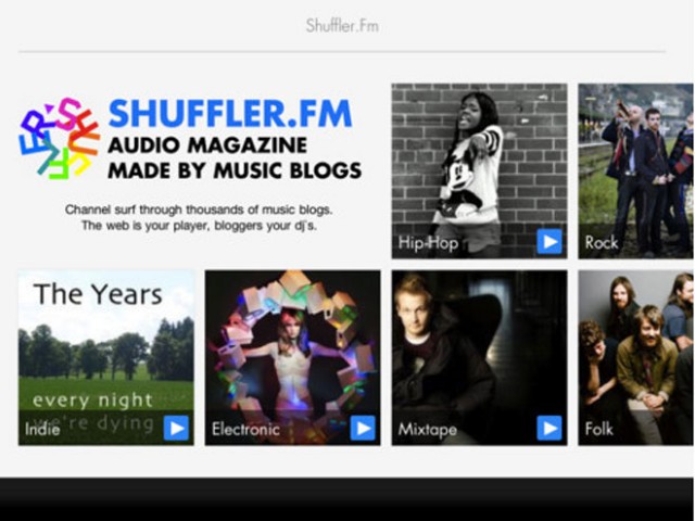 Shuffler.fm, un Flipboard musical pour iPad et un service dans ton navigateur