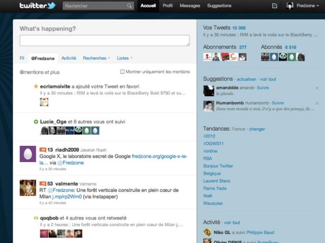 Twitter Activity est disponible