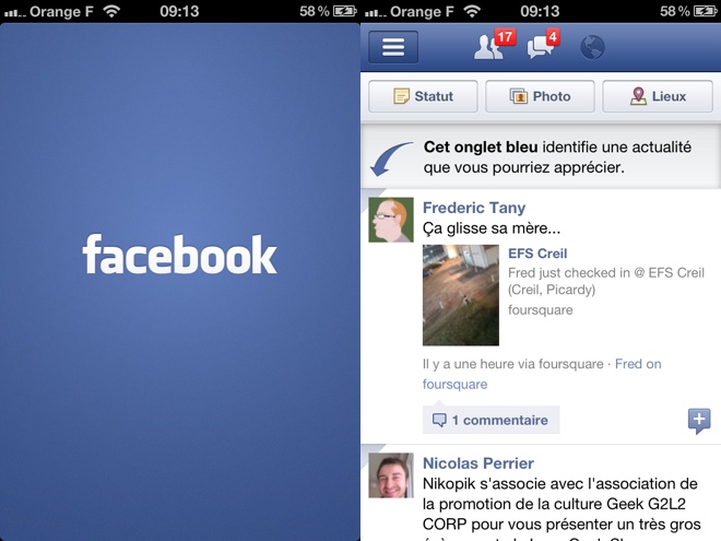 Facebook Timeline est arrivé sur iOS