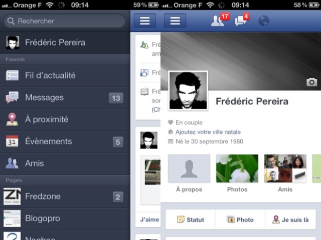 Facebook Timeline est arrivé sur iOS