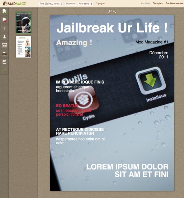 Madmagz, pour créer et imprimer son magazine