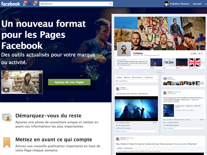 Activer Facebook Timeline pour les pages Facebook