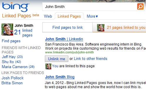 Bing Linked Pages, quand Bing fait dans le social