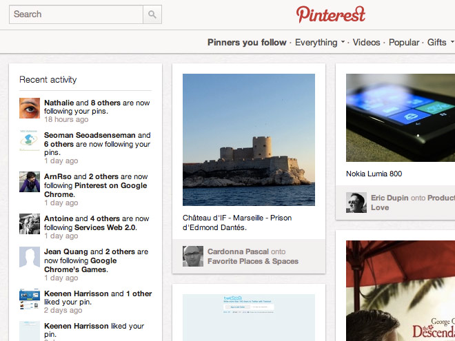 Bloquer les "pins" de Pinterest