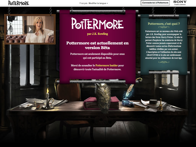  Pottermore : ouverture en avril ?