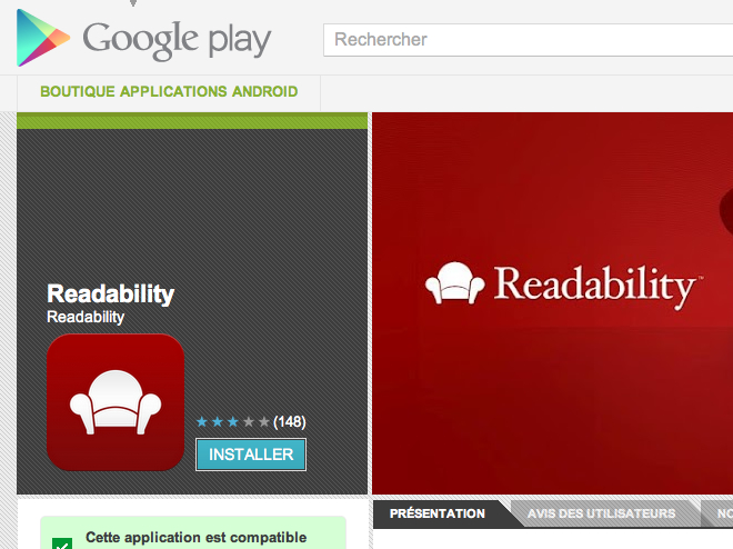 Readability est (aussi) disponible sur Android