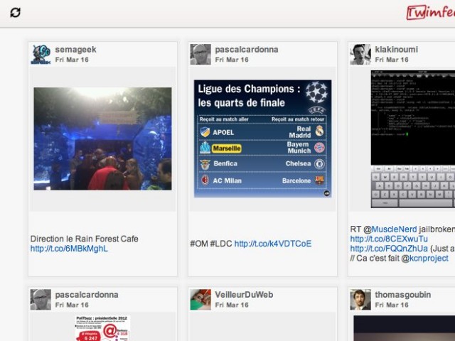 Twimfeed, les photos de Twitter façon Pinterest