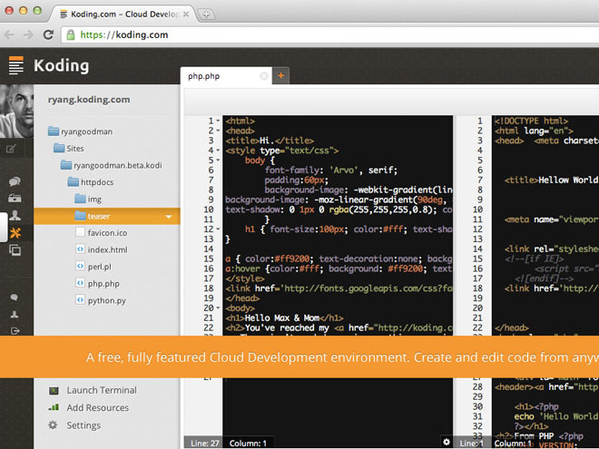 Koding, le développement dans le cloud