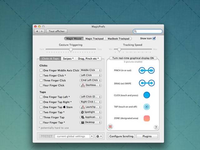 Personnaliser les "gestures" de la Magic Mouse et du Magic Trackpad
