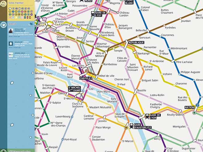 Sublyn, un plan du métro de Paris en HTML5 et avec l'intégration de Twitter