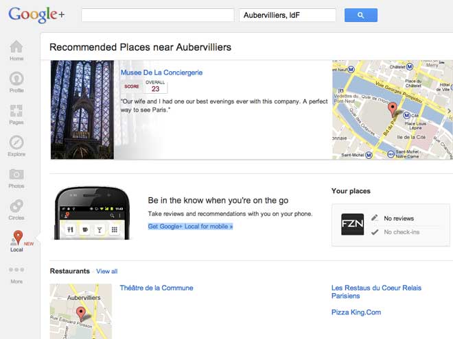  Google+ Local : découvrez et partagez des adresses avec vos amis