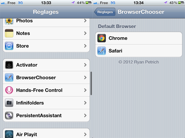 Utiliser Chrome comme navigateur par défaut sur iPhone et iPad