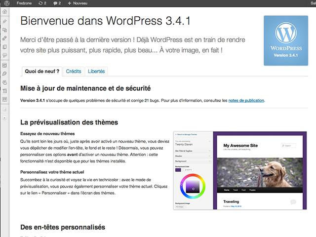 Wordpress 3.4.1 est disponible !