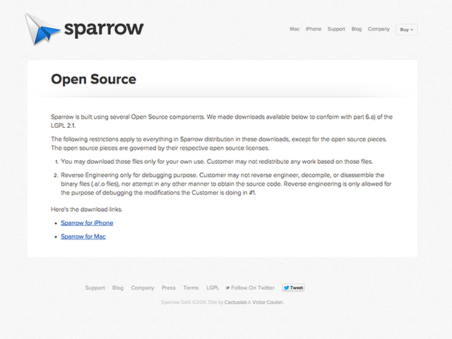 Sparrow : des composants open source accessibles au téléchargement