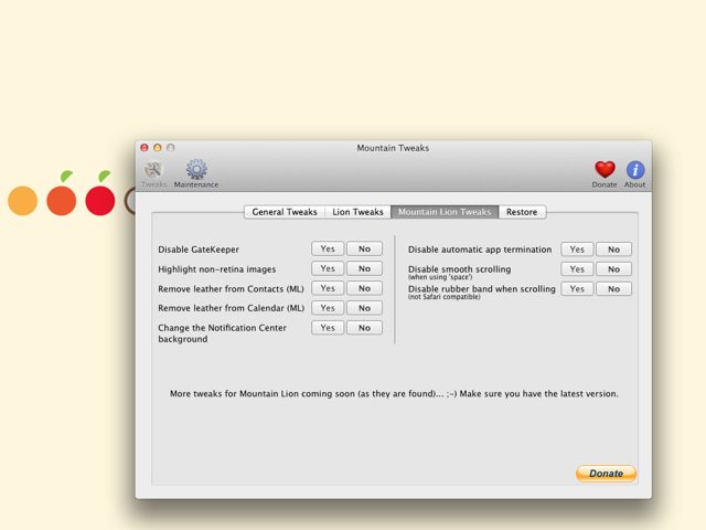 Tweaker OS X Mountain Lion avec Mountain Tweaks