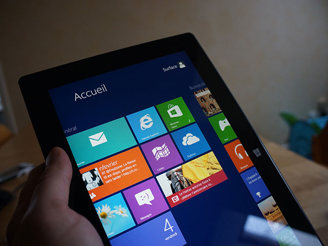 Microsoft Surface RT : en mode portrait