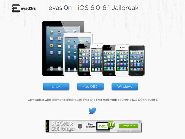 Jailbreak iOS 6.1.1 : evasi0n 1.3 est disponible