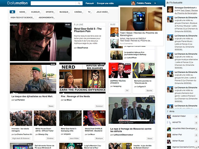 Dailymotion : intégration du fil d'actualités !