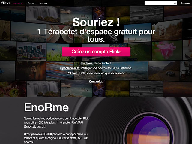 Flickr : une nouvelle page d'accueil