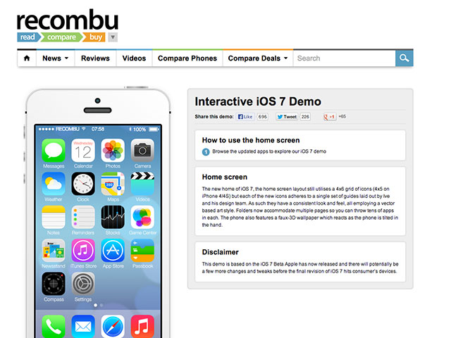 iOS 7 en HTML