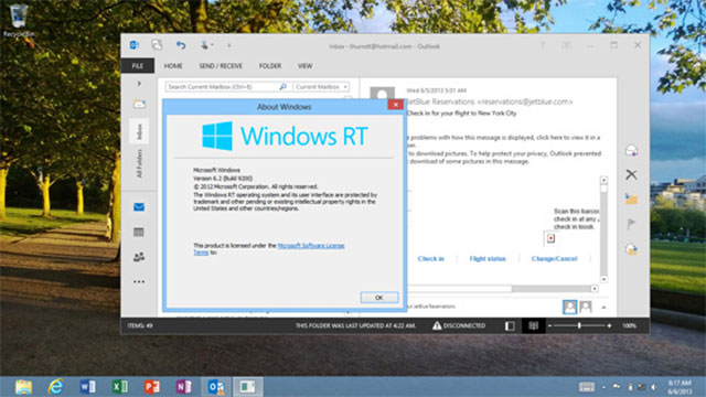 Outlook 2013 RT : une seconde capture