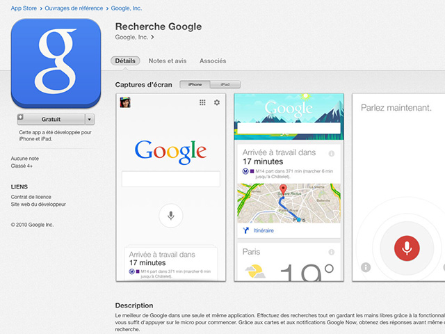 Nouvelle version Google Search iOS