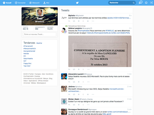 Changer interface Twitter