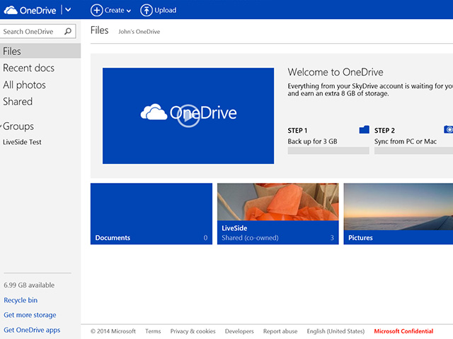 OneDrive : capture 1