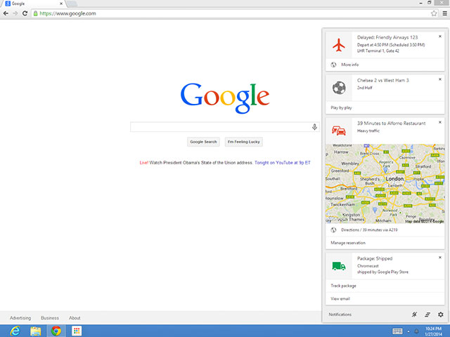 Google Now Chrome