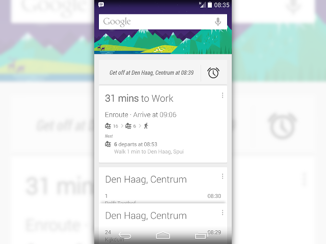 Google Now vous aide à prendre le bus