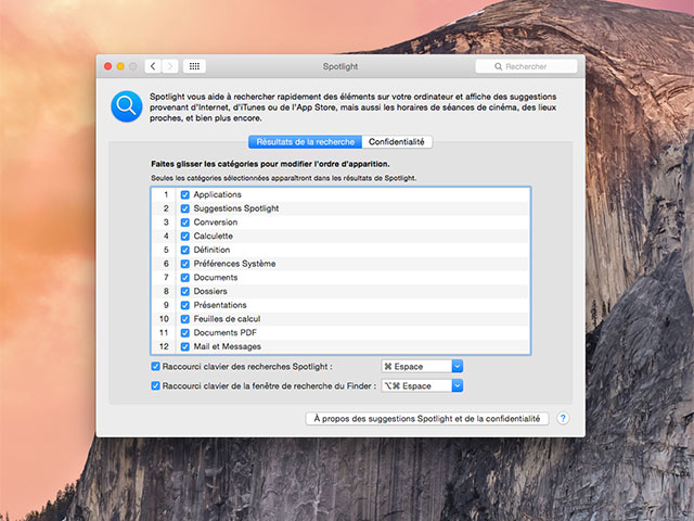 Désactiver Spotlight Yosemite