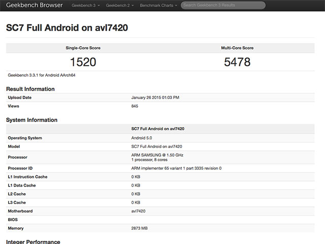 Benchmark Samsung Galaxy S6