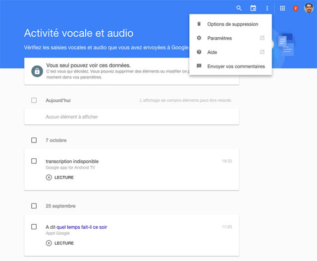 Capture historique vocal : 2