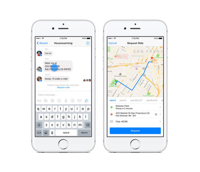 Uber Facebook Messenger