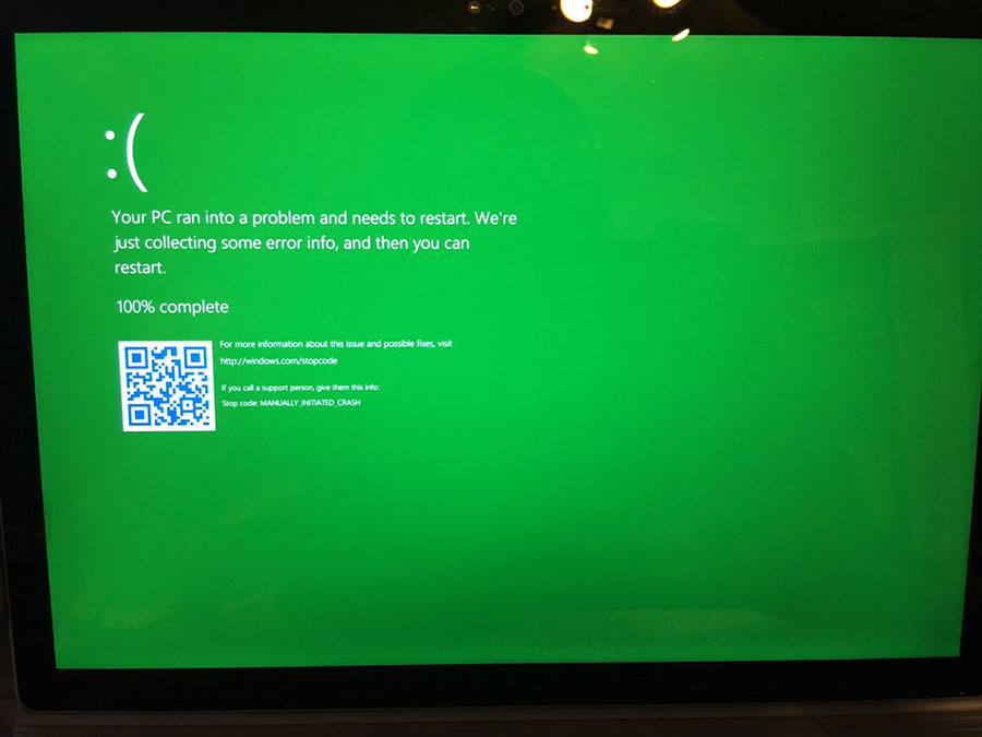  Windows 10 passe à l’écran vert de la mort pour varier les plaisirs