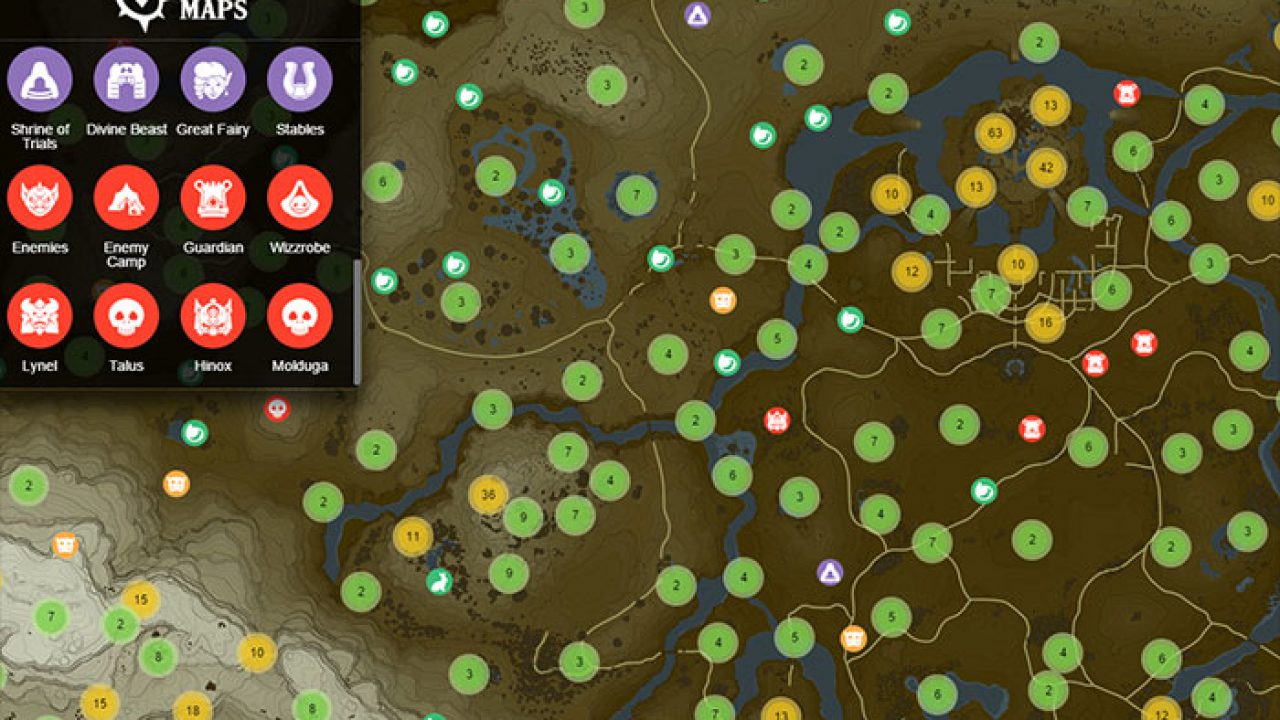 Zelda interactive map breath of the wild botw klocourt