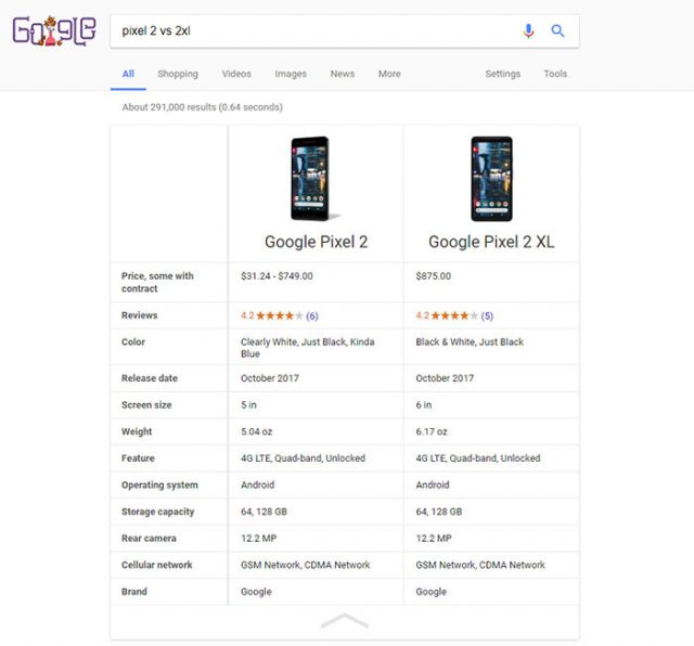Comparateur Google : capture 4