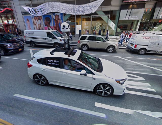 Tiens, une Apple Car se balade dans Google Maps